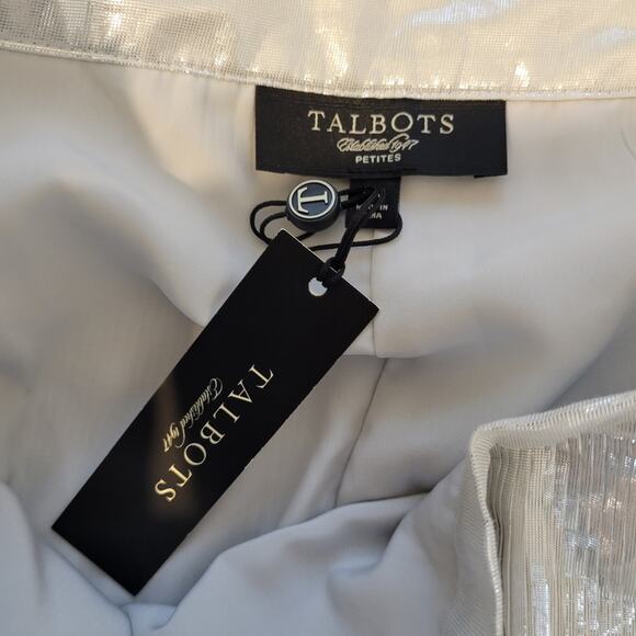 Talbots silver metallic accordion pleated skirt 14P - Picture 6 of 7